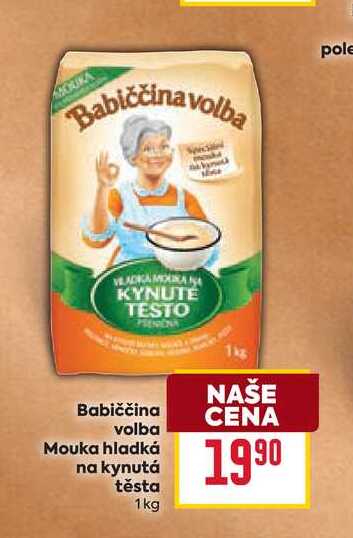 Babiččina volba Mouka hladká na kynutá těsta 1kg