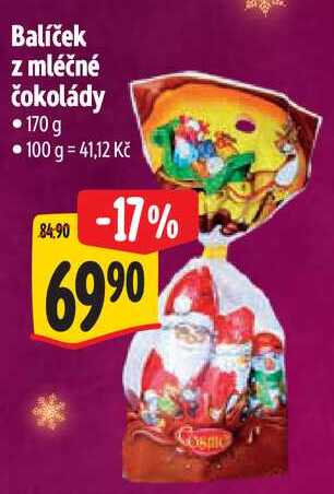 Balíček z mléčné čokolády, 170 g