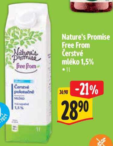 Nature's Promise Free From Čerstvé mléko 1,5%, 1, l