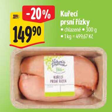 Kuřecí prsní řízky, 300 g