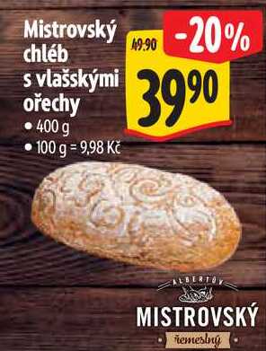 Mistrovský chléb s vlašskými ořechy, 400 g