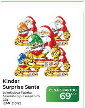 Kinder Surprise Santa čokoládová figurka Mikuláše s překvapením 75 g