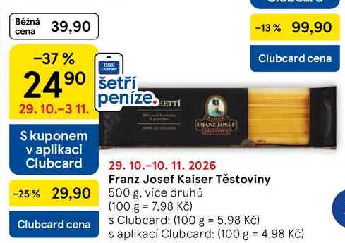 Franz Josef Kaiser Těstoviny, 500 g, více druhů