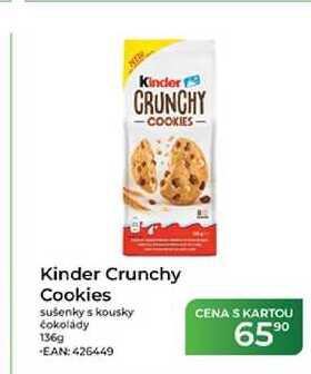 Kinder Crunchy Cookies sušenky s kousky čokolády 136g