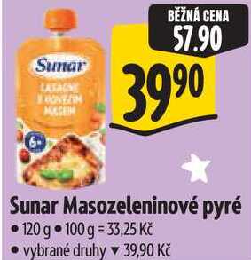 Sunar Masozeleninové pyré, 120 g