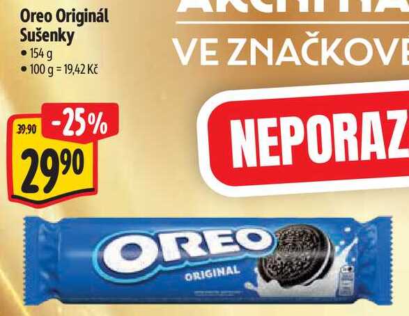 Oreo Originál Sušenky, 154 g