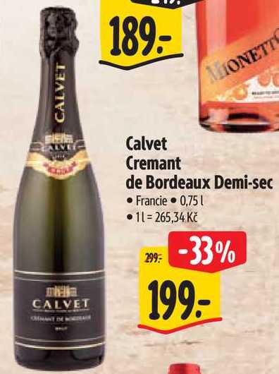 Calvet Cremant de Bordeaux Demi-sec, 0,75 l