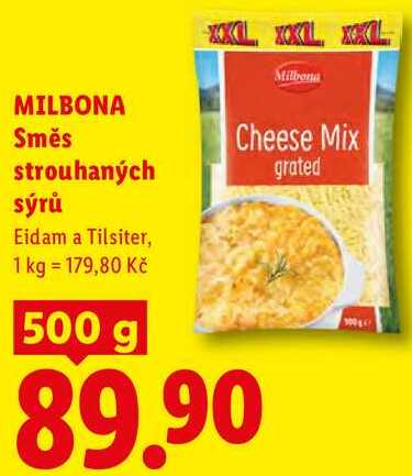 MILBONA Směs strouhaných sýrů, 500 g