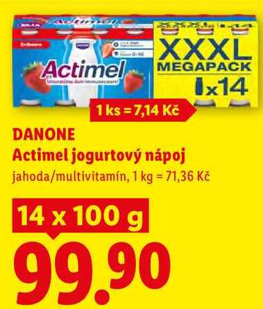 DANONE Actimel jogurtový nápoj, 14x 100 g 