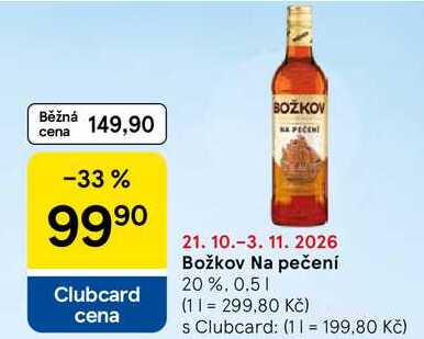 Božkov Na pečení 20 %, 0.5 l