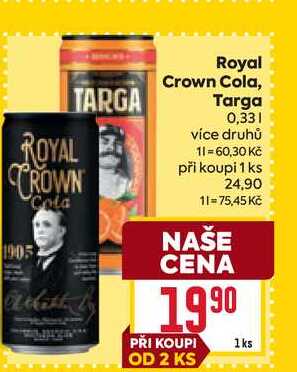 Royal Crown Cola, Targa 0,33l