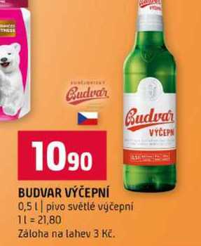 BUDVAR VÝČEPNÍ 0,5l pivo světlé výčepní 