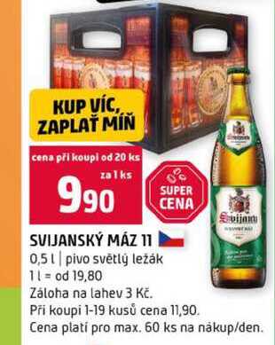 SVIJANSKÝ MÁZ 11 0,5l pivo světlý ležák