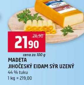 MADETA JIHOČESKÝ EIDAM SÝR UZENÝ 44% tuku 100g