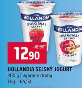 HOLLANDIA SELSKÝ JOGURT 200 g vybrané druhy