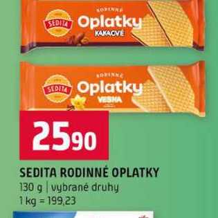SEDITA RODINNÉ OPLATKY 130 g vybrané druhy 