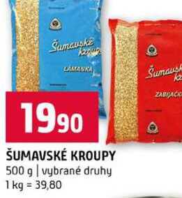 ŠUMAVSKÉ KROUPY 500 g vybrané druhy 