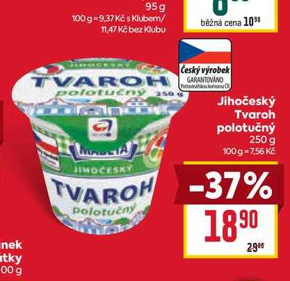 Jihočeský Tvaroh polotučný 250 g