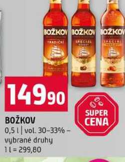 BOŽKOV 0,5l vol. 30-33% vybrané druhy