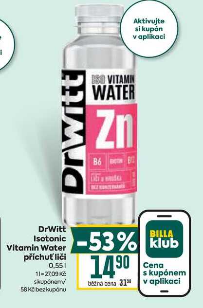DrWitt Isotonic Vitamin Water příchuťliči 0,55l