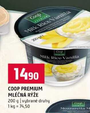 COOP PREMIUM MLÉČNÁ RÝŽE 200 g vybrané druhy