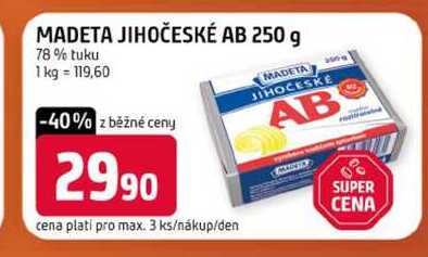 MADETA JIHOČESKÉ AB 250 g 78% tuku