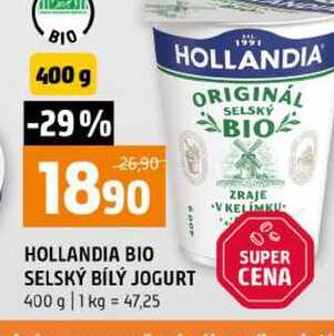 HOLLANDIA BIO SELSKÝ BÍLÝ JOGURT 400 g