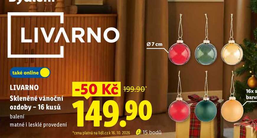 LIVARNO Skleněné vánoční ozdoby - 16 kusů