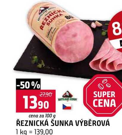 ŘEZNICKÁ ŠUNKA VÝBĚROVÁ 100g