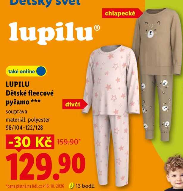 LUPILU Dětské fleecové pyžamo ***, souprava 