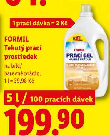 FORMIL Tekutý prací prostředek, 5 l/100 PD