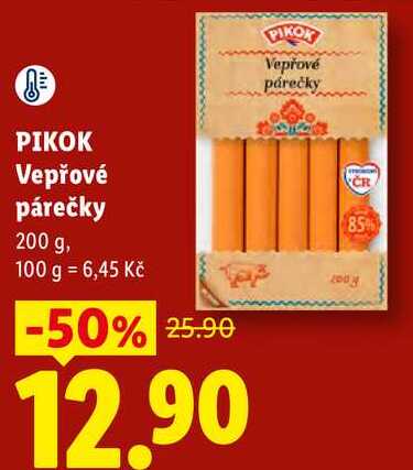 PIKOK Vepřové párečky, 200 g
