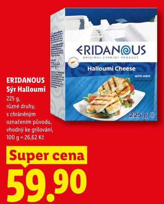 ERIDANOUS Sýr Halloumi, 225 g, různé druhy