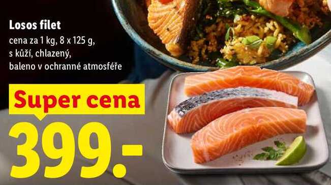Losos filet 8x 125 g, cena za 1 kg
