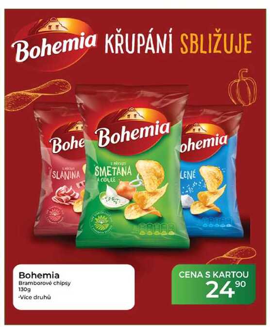 Bohemia Bramborové chipsy 130g