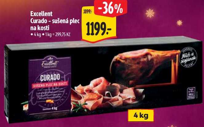 Excellent Curado - sušená plec na kosti, 4 kg