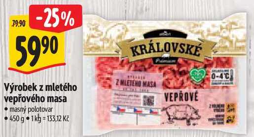 Výrobek z mletého vepřového masa, 450 g