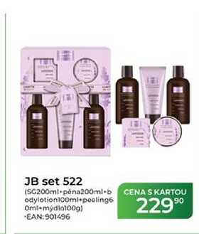 JB set 522 (SC200ml-péna200ml-b odylotion100ml peeling6 Oml mýdla100g)