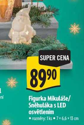 Figurka Mikuláše/Sněhuláka s LED osvětlením