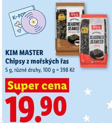KIM MASTER Chipsy z mořských řas, 5 g, různé druhy
