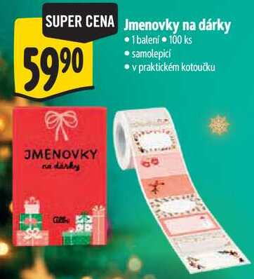 Jmenovky na dárky, 100 ks