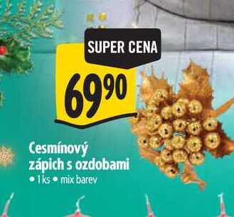 Cesmínový zápich s ozdobami 1ks