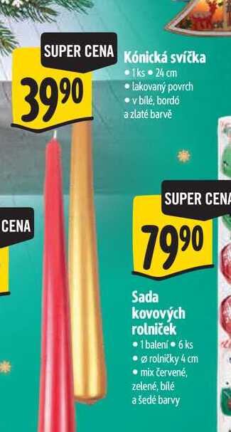 Kónická svíčka 1ks 24 cm