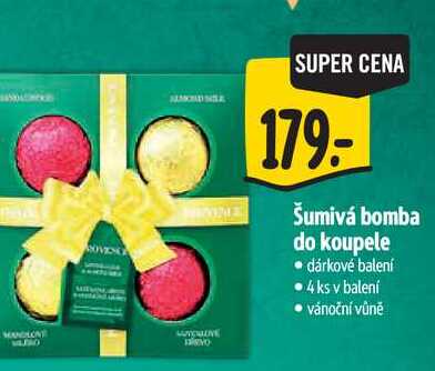 Šumivá bomba do koupele dárkové balení 4 ks