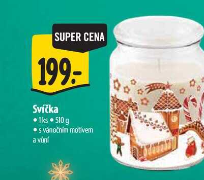 Svíčka 1 ks 510 g s vánočním motivem a vůní