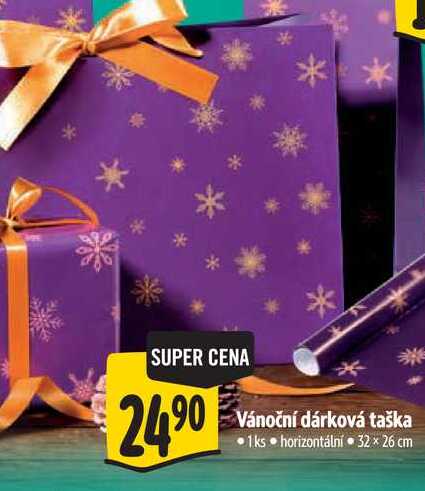 Vánoční dárková taška 32 × 26 cm