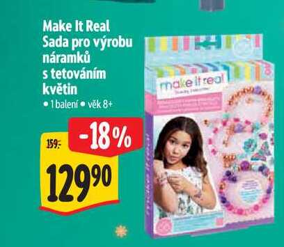 Make It Real Sada pro výrobu náramků s tetováním květin  