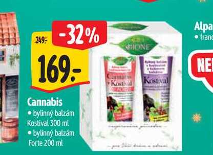 Cannabis bylinný balzám Kostival 300 ml + bylinný balzám Forte 200 ml