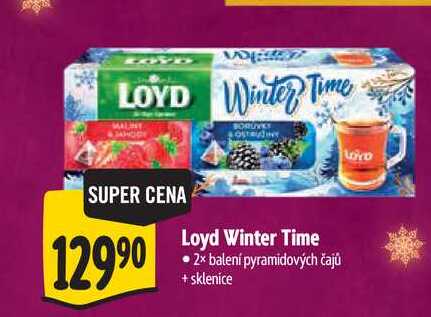 Loyd Winter Time 2x balení pyramidových čajů + sklenice
