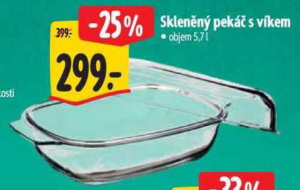Skleněný pekáč s víkem 